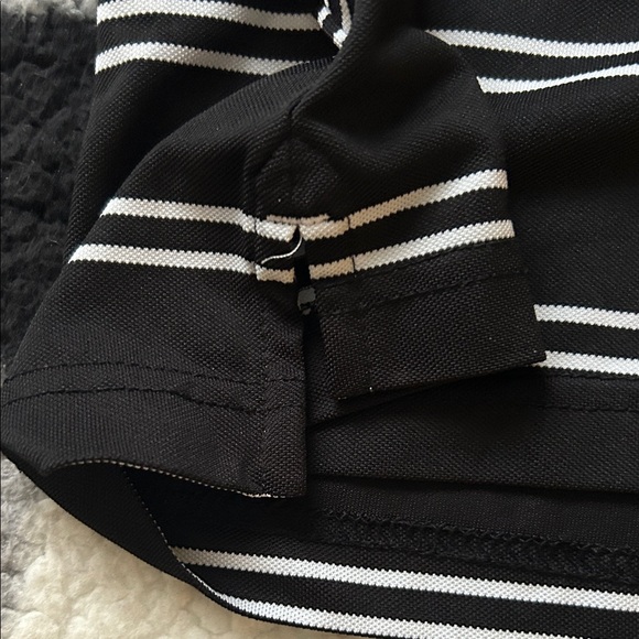 Nautica Black and White Striped Polo Shirt - Picture 4 of 4